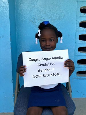 A picture of the Cange Ange - Amelia sitting on the chair